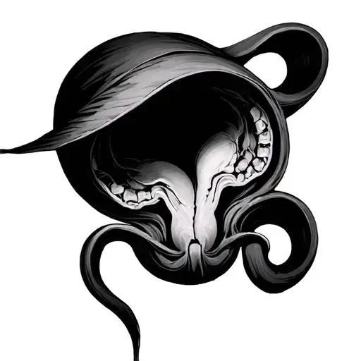 Witchy Dark Feminine Uterus Hystorectomy Tattoo idea