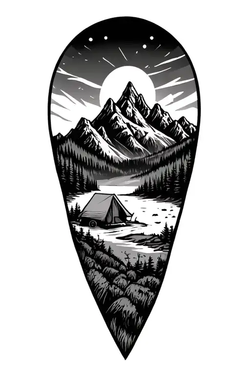 Wilderness Camping With Mountains