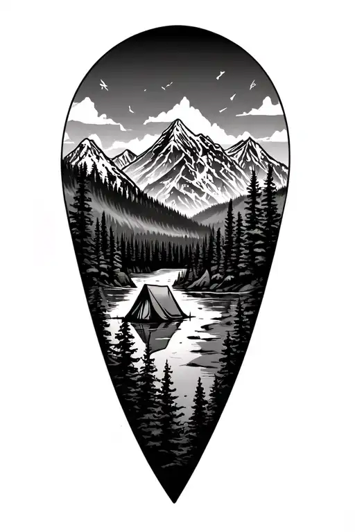 Wilderness Camping With Mountains