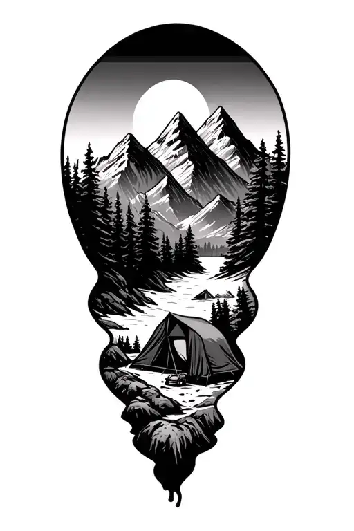 Wilderness Camping With Mountains