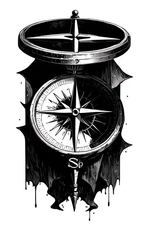 Compass With A Cross In The Middle