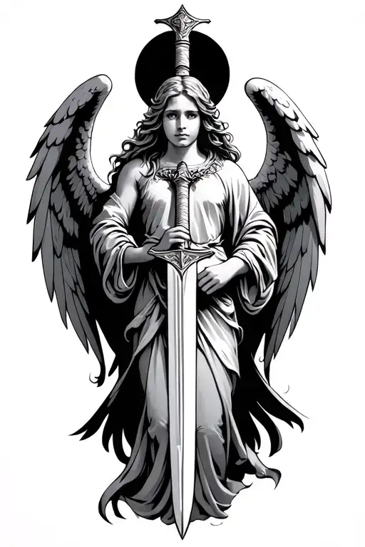 Angel Holding A Sword