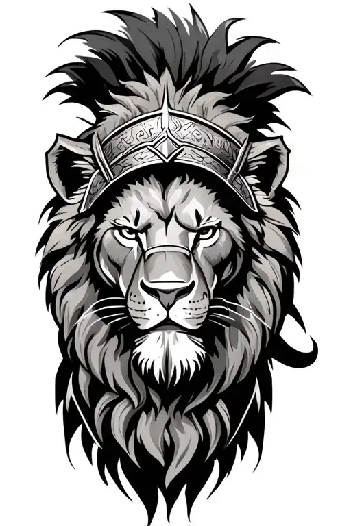 Lion And Spartan Warrior