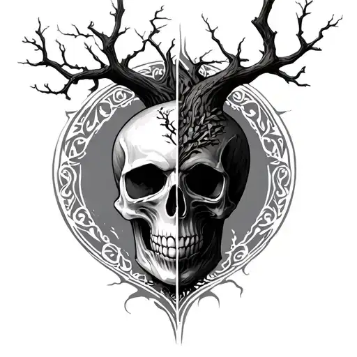 Tree With Half Skull