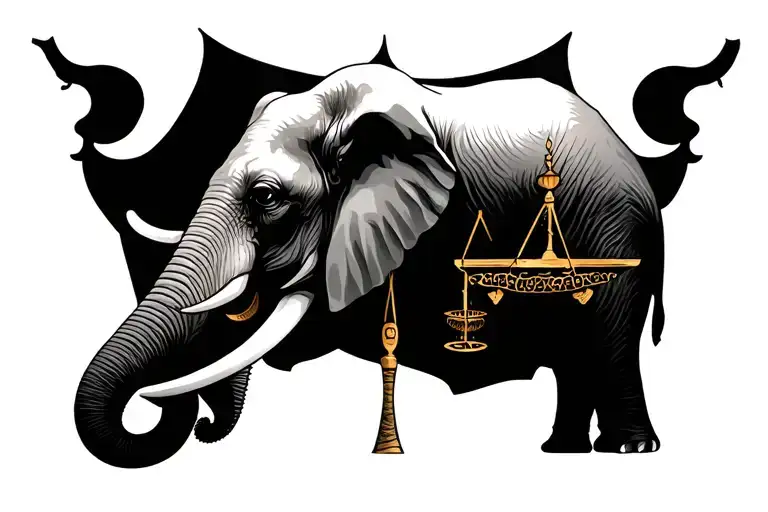 Elephant And Libra Scale Neck