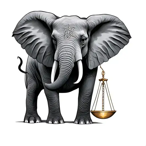 Elephant Mixed With A Libra Scale Neck