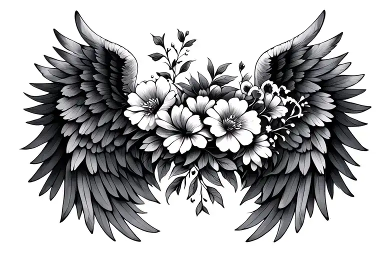 Wings Made Of Flower Bouquet