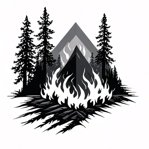 Geometric Design Around A Forest On Fire