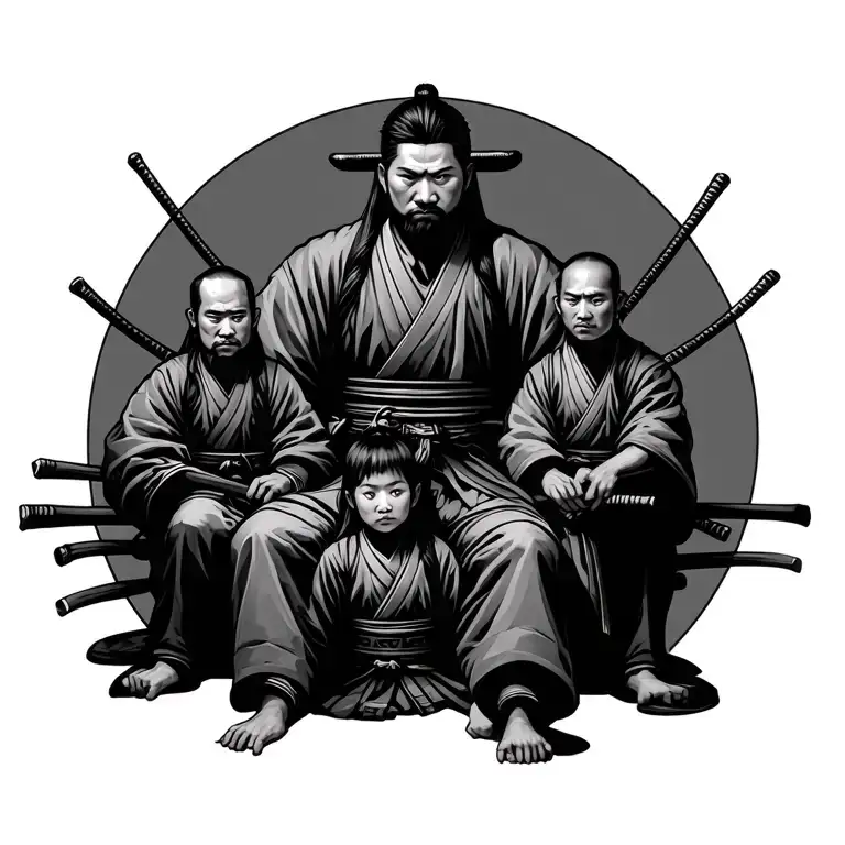 Samurai Family Sitting