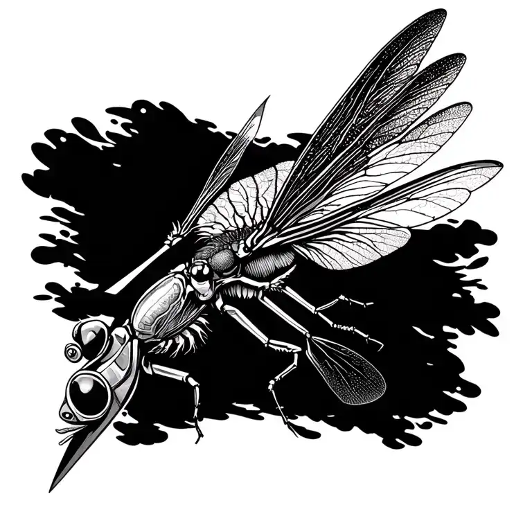 Scissor Take Fly Catcher Entangled