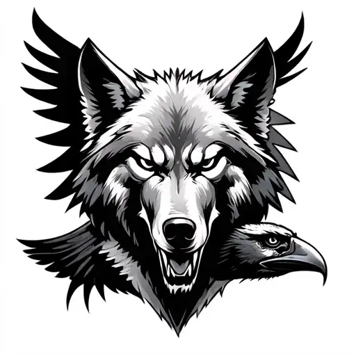 Spartan Tattoo With A Wolf And A Raven In It