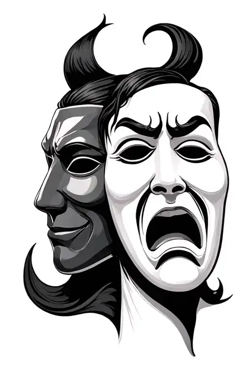 Happy Mask And Sad Mask Next To Each Other