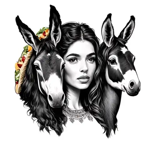Diana With A Taco And A Donkey