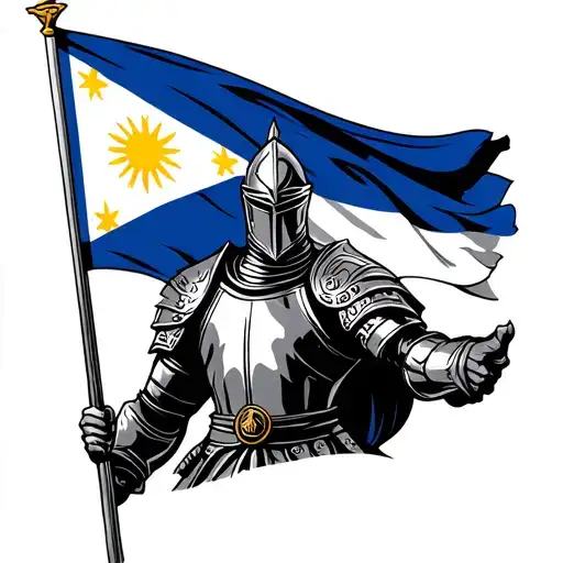 Knight With Philippines Flag Waving