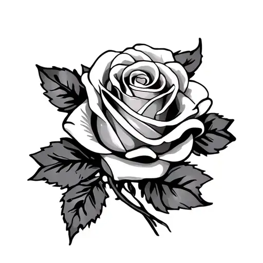 Rose Tattoo With Ribbons And Bows