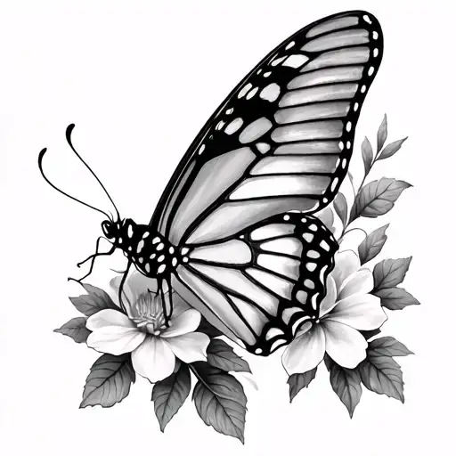 Butterfly Where Sits On Rosenknospe