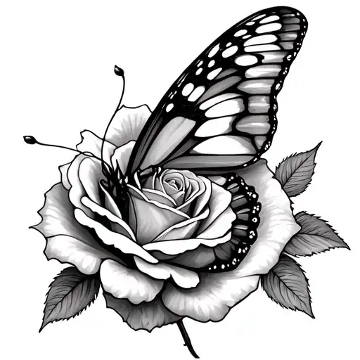 Rose With Butterfly