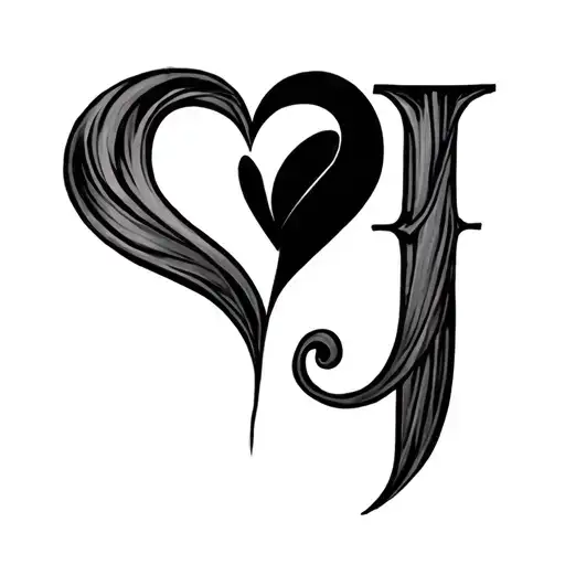 S And J With A Heart Between Them