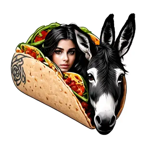 Diana Inside A Taco With A Donkey