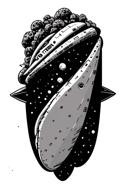 Flying Taco Shaped Spaceship Flying