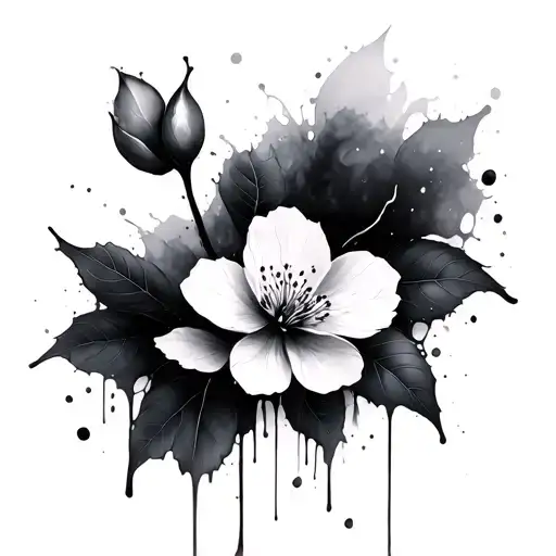 Cherry Blossom Ink Splat