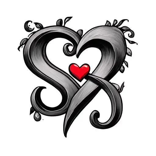S And J With A Heart Between The S And J