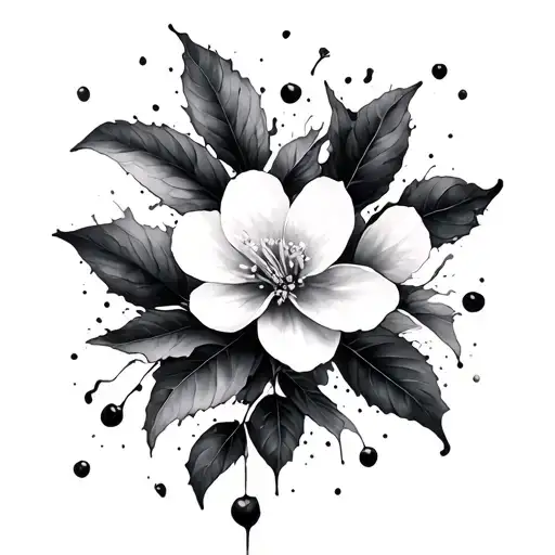 Cherry Blossom Ink Splat