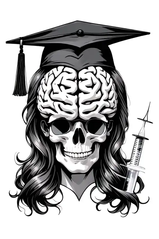 Brain Syringe Graduation Cap