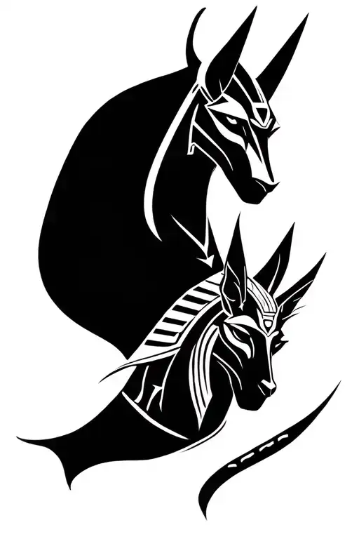 Pair Tattoos Anubis And Ra For Calf Muscles