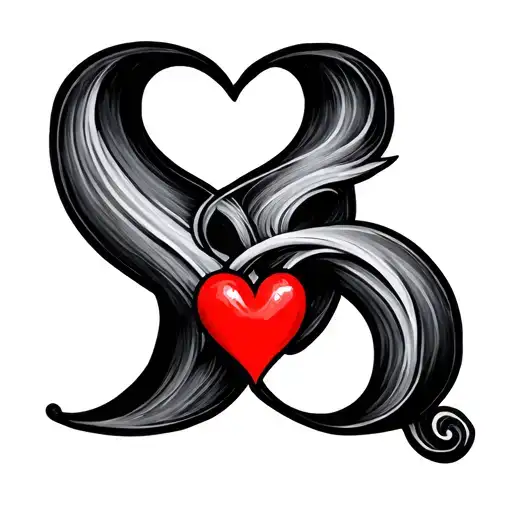 S And J With A Heart Between Them