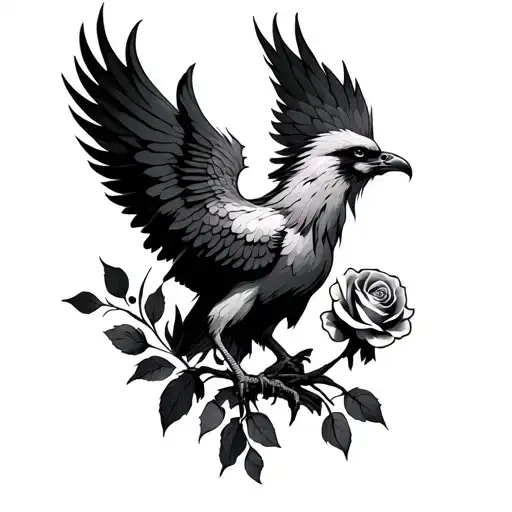 Phoenix Carrying A Rose