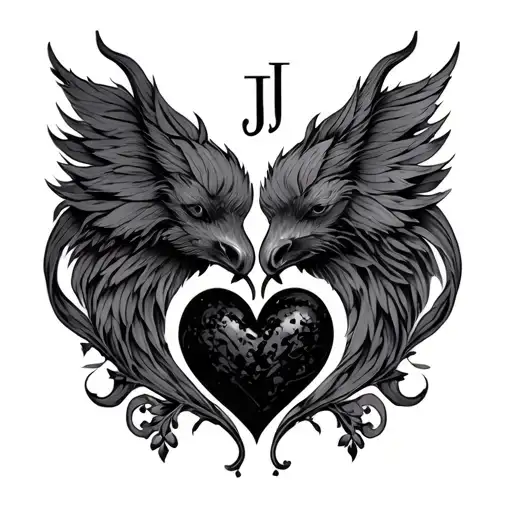 S And J With A Heart Between Them