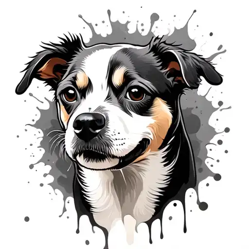 Black Grey Splash Dog