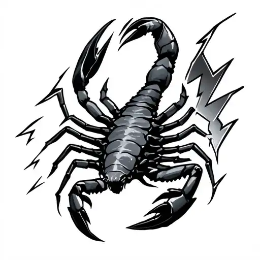 Scorpio And Lightning Bolt Striking