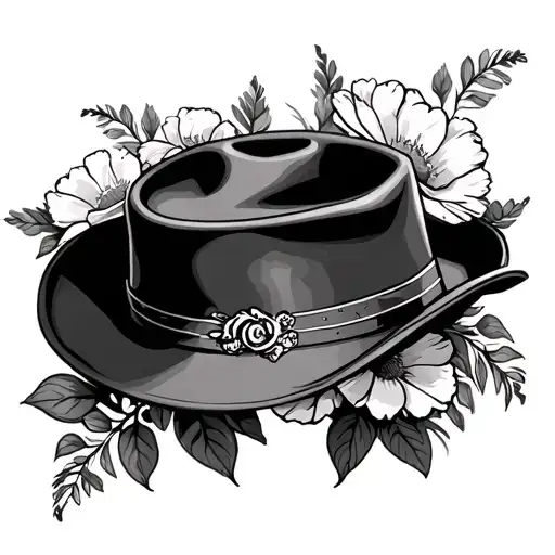 Porkpie Hat With Flowers Behind It