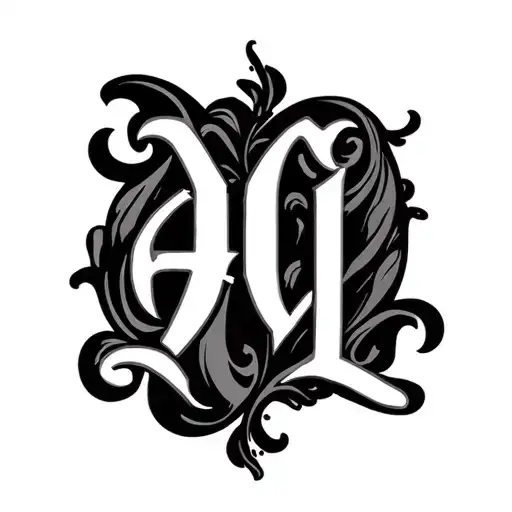 Initials Acl Overlaping In Fancy Scroll Writting