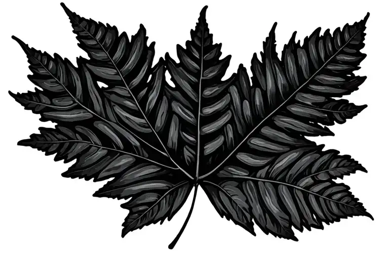 Nz Black Fern With A Maple Leaf