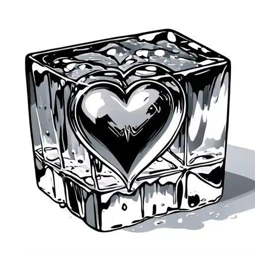 Heart On Ice Cube