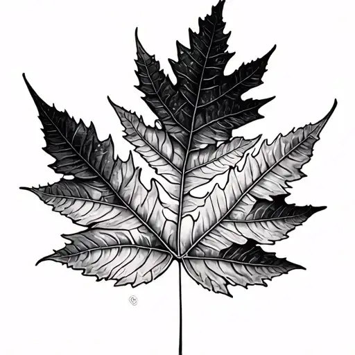 Half Silver Fern Half Maple Leaf