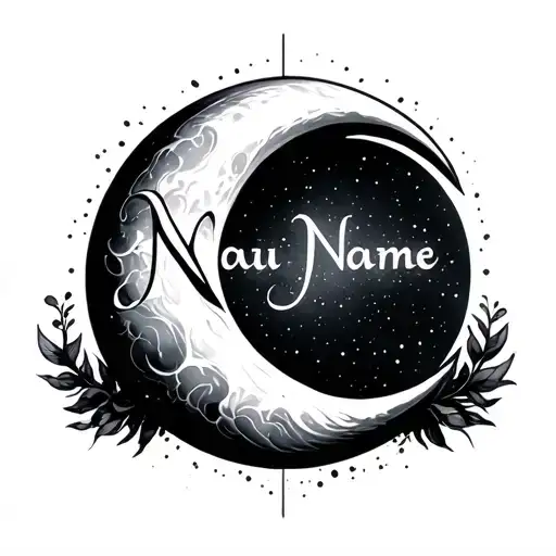 Half Moon Making Infinite Symbol With A Name Written