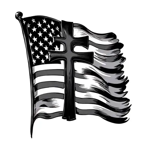 American Flag Cross