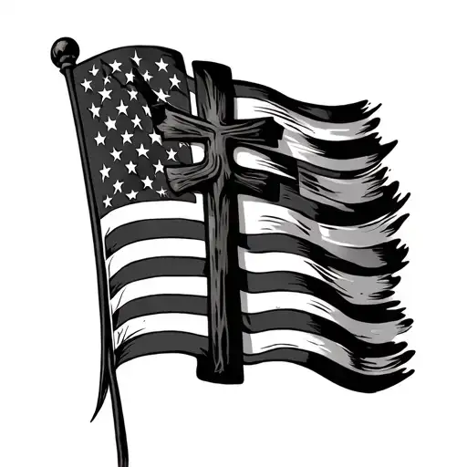 American Flag Cross