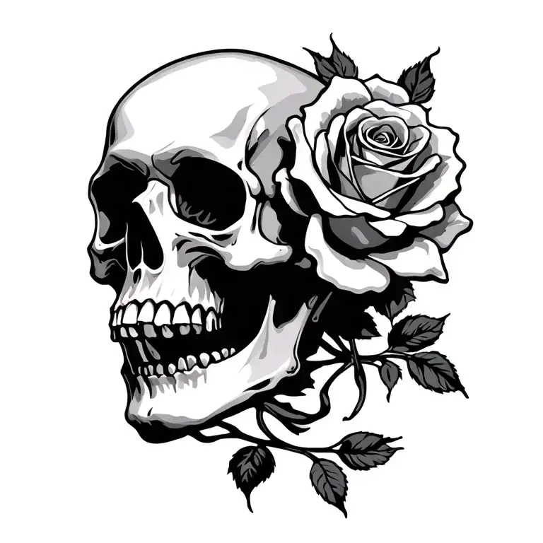 Skull And Rose