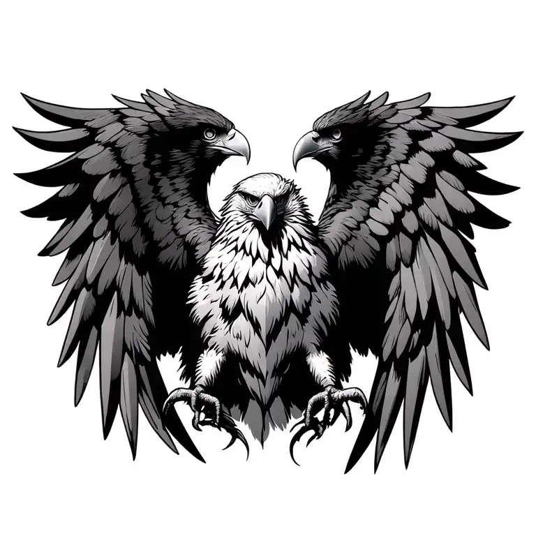 Eagle Wings Spread Wings With Head Center