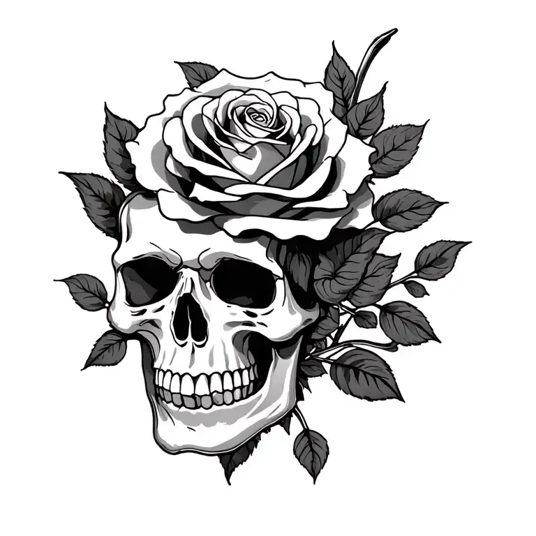 Skull And Rose