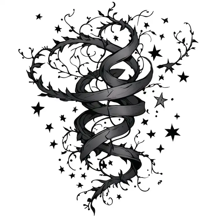 Vines Wrapping And Stars Scattered