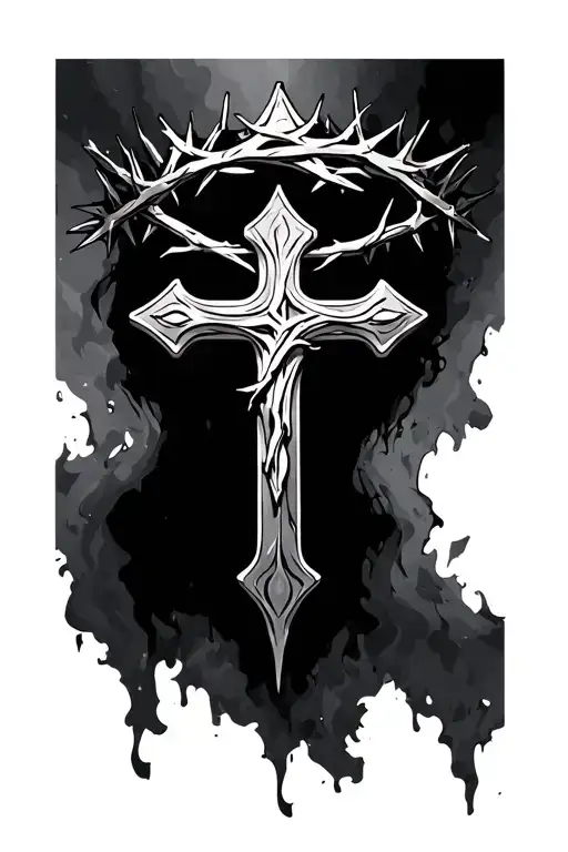 Cross With A Crown Of Thorns