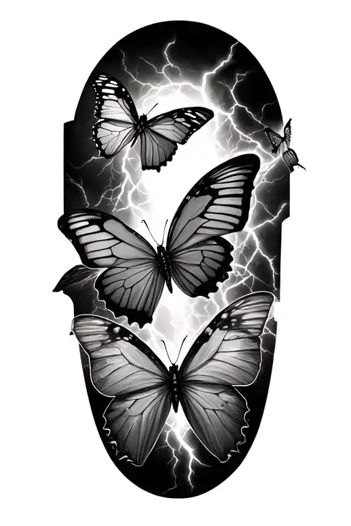 Thunder With Butterflies And One Of The Butterflies Bodies Is A Semi Colon