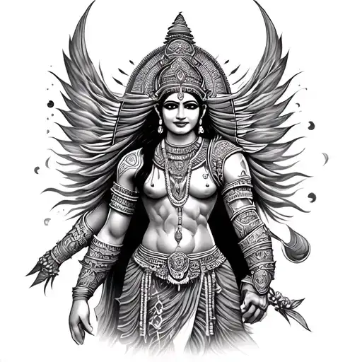 Hindu Karna Armour Design Tatto