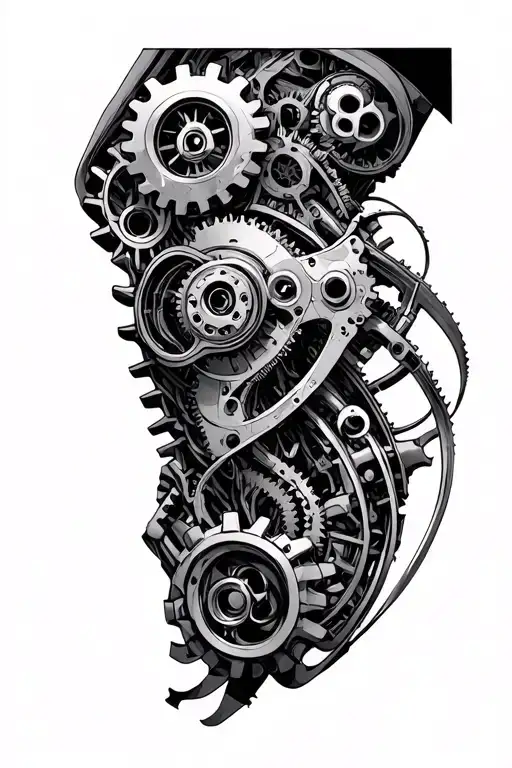 Biomechanical Gears And Machinery Mixed Into Biology Of Arm